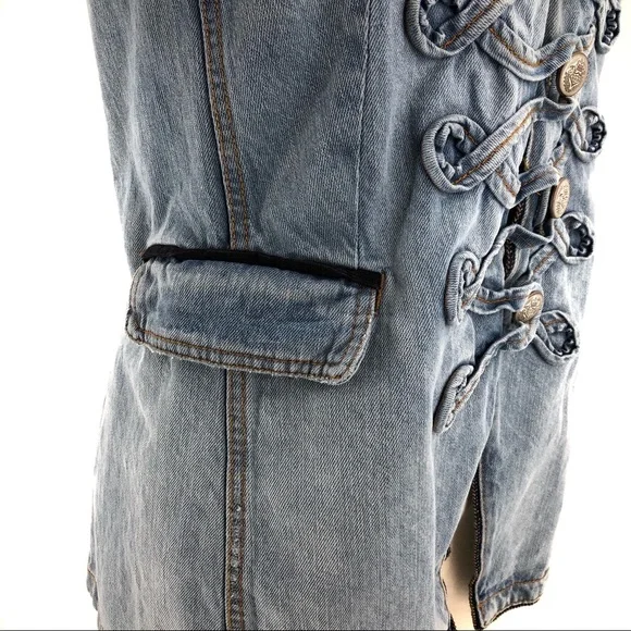 Free People Denim Seamed And Structured Jacket - Picture 6 of 8